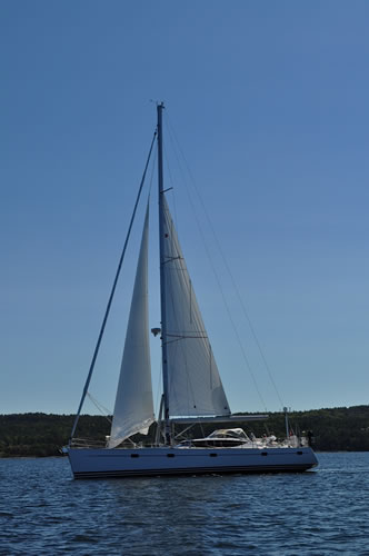 Reefed inner foresail and mainsail for serious heavy weather